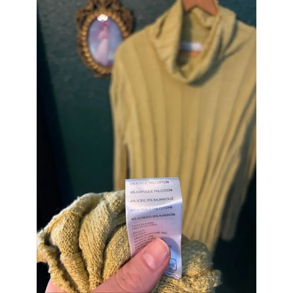 Free People Beach Wanda Sweater Dress Size Large Dried Moss Green Forest Fairy B